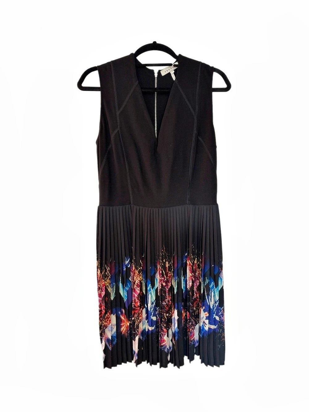 Sandro Firework-Print Pleated Paris Dress |  Size 3